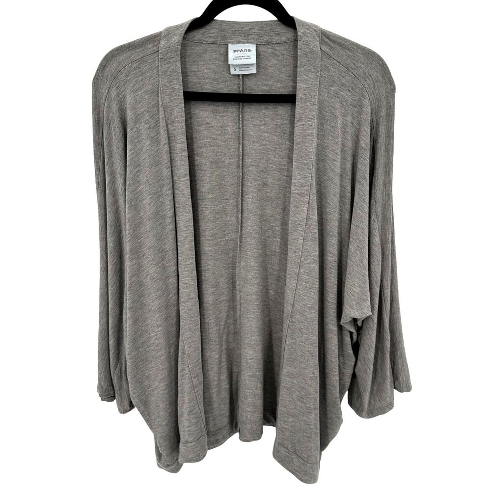 PrAna Womens Gray Lightweight Tencel Modal Blend Open-Front Cardigan Size S